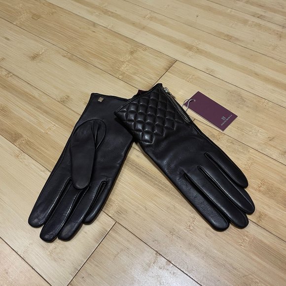 Bruno Magli Accessories - Bruno Magli Gloves Diamond Quilted Cashmere-Lined Leather Size: L